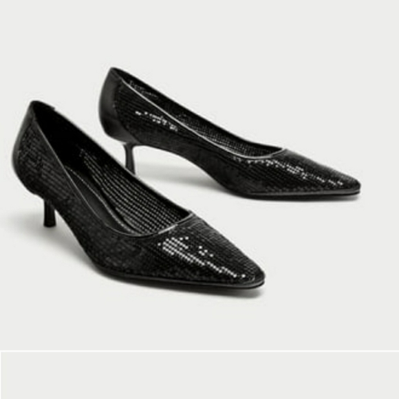 Zara Black Metal Mesh Pumps - Picture 2 of 7